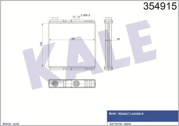 KALE 354915 | Kalorifer Radyatörü Renault Laguna III 07 15
