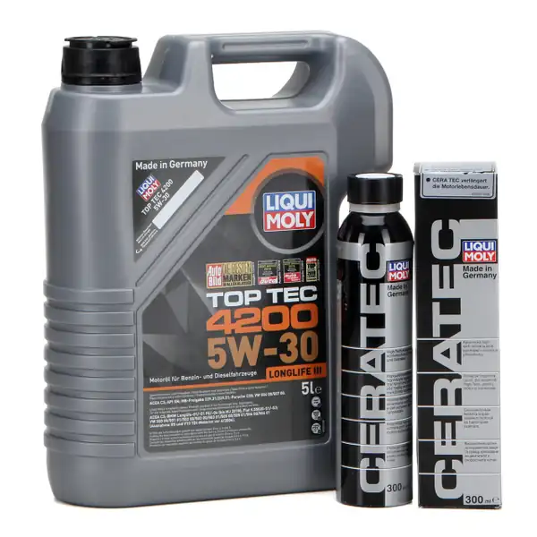 LIQUI MOLY 5W30 | Motor Yağı Tam Sentetik Top Tec 4200 5 Litre 8973 Ceratec Katkı Kiti 7181
