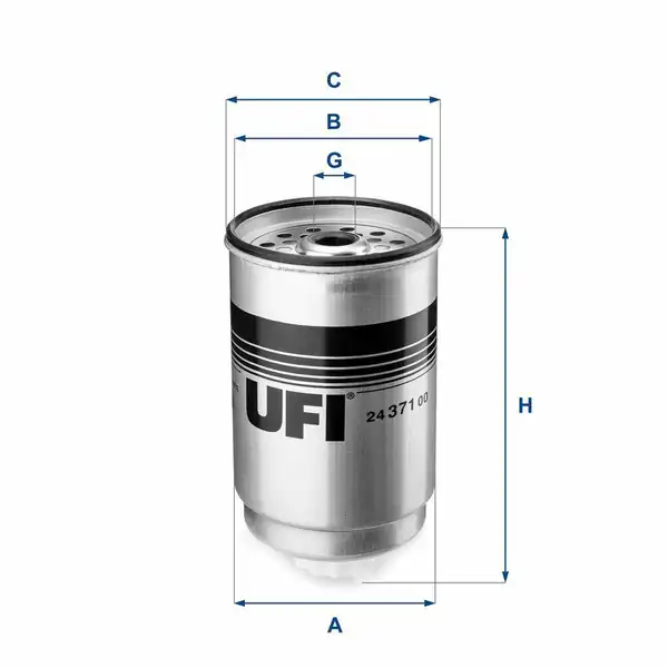 Ufi Filtre 24 371 00 Yakıt Filtresi Ford Transit T12 T15 M12 M15 2 5d 2 5 TD 83 00