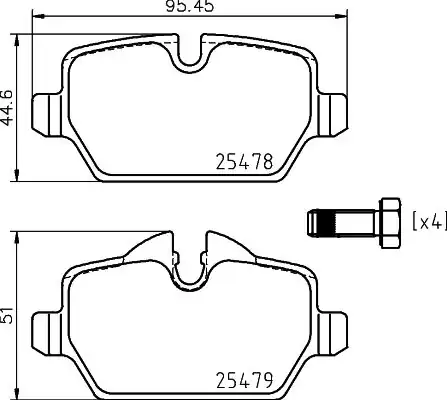 HELLA PAGİD 8DB355020-111 | Fren Balatası (Mini Cooper R60-R61 Arka)