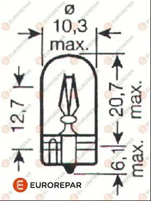 EUROREPAR 1616431580 | Psa / Erp 12V-W5w Ampül Oem No 6216.A1 | 1 Adet