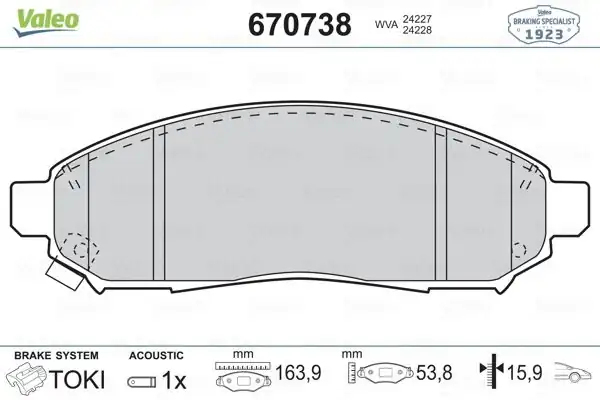 VALEO 670738 | Fren Balata Ön 06-Navara