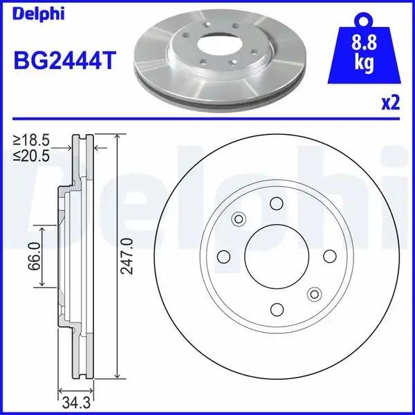 DELPHI BG2444T | Disk On Pt.106-206-306 | 1 Adet
