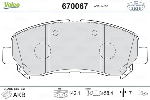 VALEO 670067 | Fren Balata Ön 08-X-Traıl-Qashqai